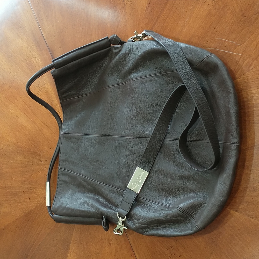 Foley + Corina Dark Brown Leather Shoulder Bag.
